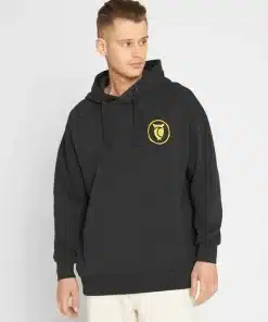 Knowledge Cotton Apparel Loose Hood Sweat Black Jet