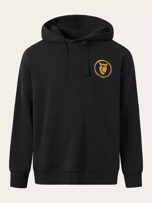 Knowledge Cotton Apparel Loose Hood Sweat Black Jet