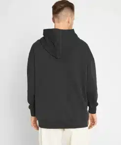 Knowledge Cotton Apparel Loose Hood Sweat Black Jet