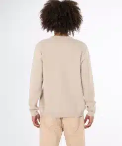Knowledge Cotton Apparel Zig Zag Badge Knit O-Neck Nature Melange