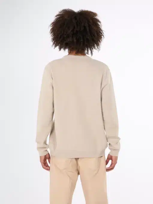 Knowledge Cotton Apparel Zig Zag Badge Knit O-Neck Nature Melange