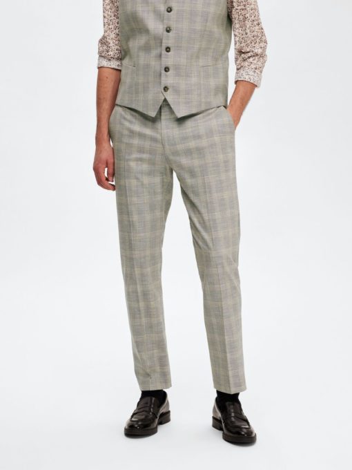Selected Homme Slim-Neil Check Trousers Sand