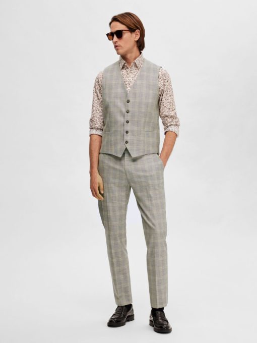 Selected Homme Slim-Neil Check Trousers Sand