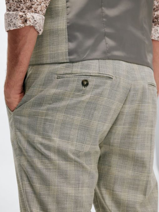 Selected Homme Slim-Neil Check Trousers Sand