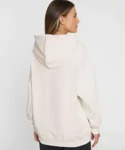Knowledge Cotton Apparel Loose Hood Sweat Egret