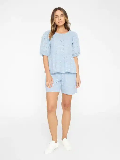 Knowledge Cotton Apparel Embroidery Anglaise Shorts Skyway