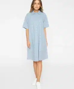 Knowledge Cotton Apparel A-Shape Broderi Anglaise Dress Skyway