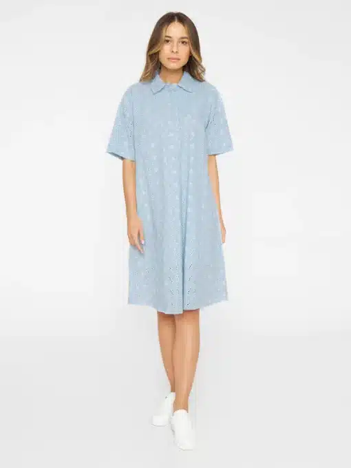Knowledge Cotton Apparel A-Shape Broderi Anglaise Dress Skyway