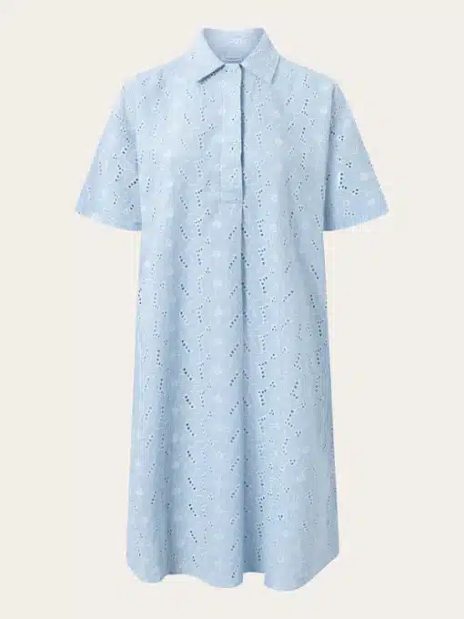 Knowledge Cotton Apparel A-Shape Broderi Anglaise Dress Skyway