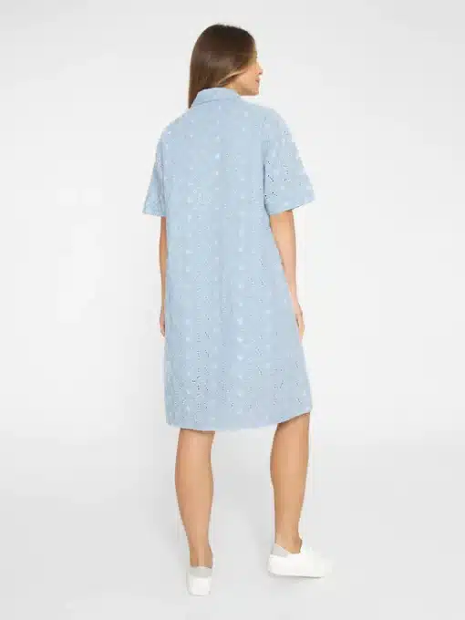 Knowledge Cotton Apparel A-Shape Broderi Anglaise Dress Skyway