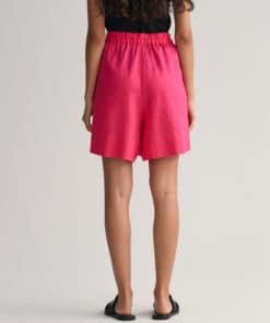 Gant Woman Linen Pull-On Shorts Magenta Pink