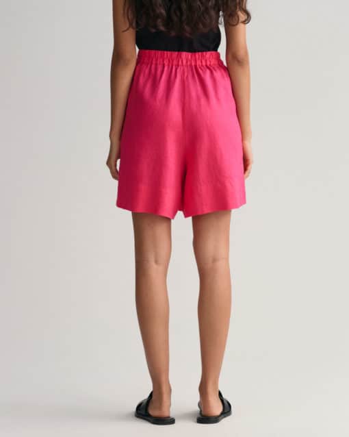 Gant Woman Linen Pull-On Shorts Magenta Pink