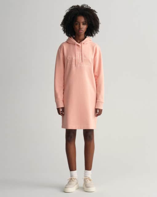 Gant Woman Tonal Archive Shield Hoodie Dress Guava Orange