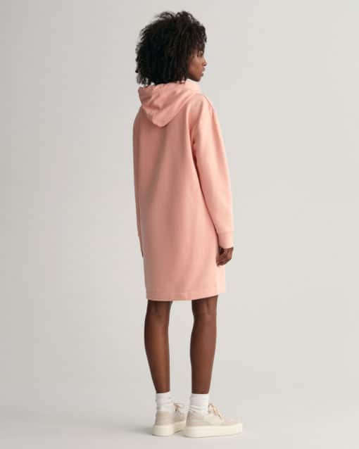 Gant Woman Tonal Archive Shield Hoodie Dress Guava Orange