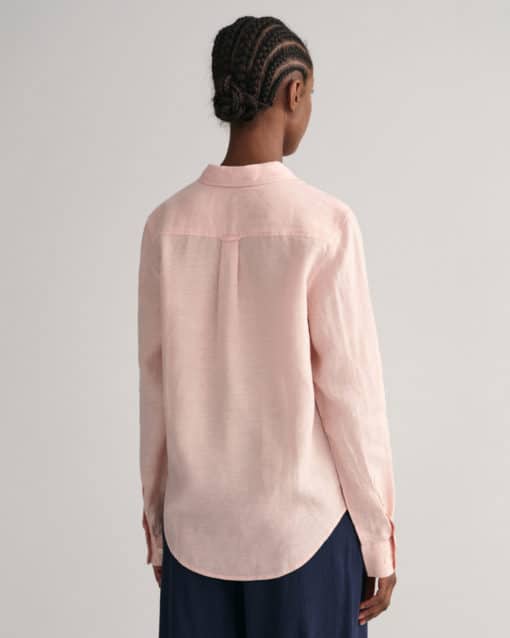 Gant Woman Reg Linen Chambray Shirt Guava Orange