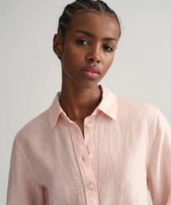Gant Woman Reg Linen Chambray Shirt Guava Orange