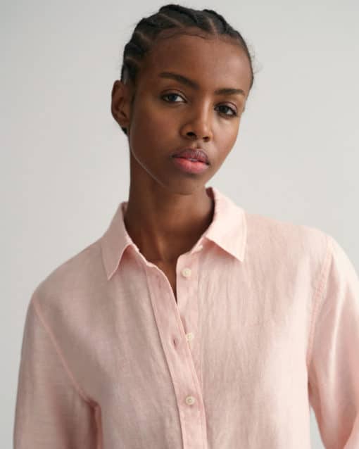 Gant Woman Reg Linen Chambray Shirt Guava Orange