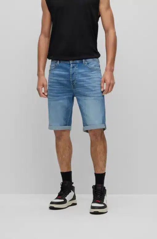 Hugo 634 Denim Shorts Light Blue