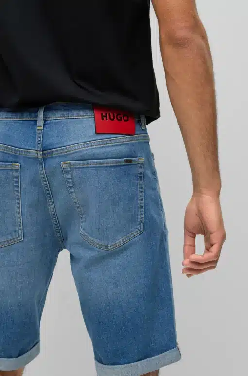 Hugo 634 Denim Shorts Light Blue