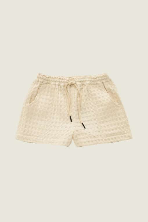 OAS Ecru Drizzle Waffle Shorts Women