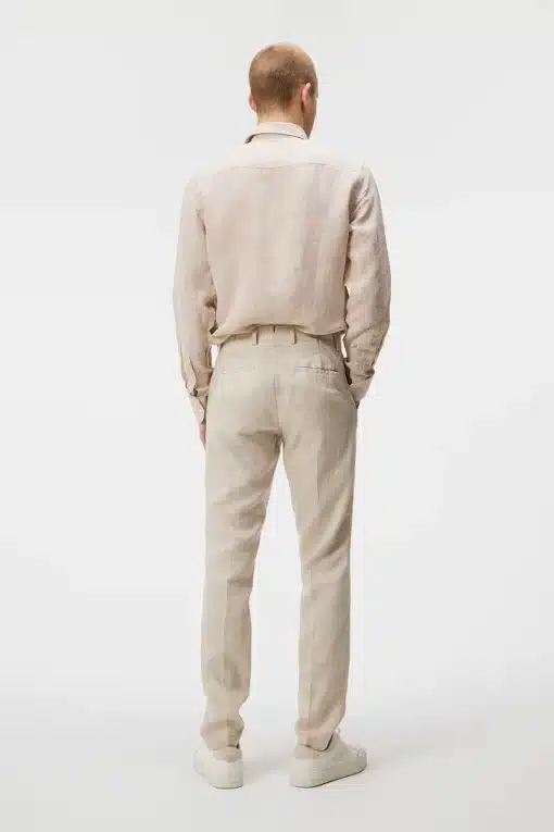 J.Lindeberg Linen Melange Slim Shirt Safari Beige