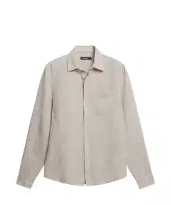 J.Lindeberg Linen Melange Slim Shirt Safari Beige