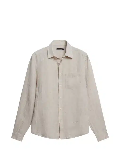 J.Lindeberg Linen Melange Slim Shirt Safari Beige