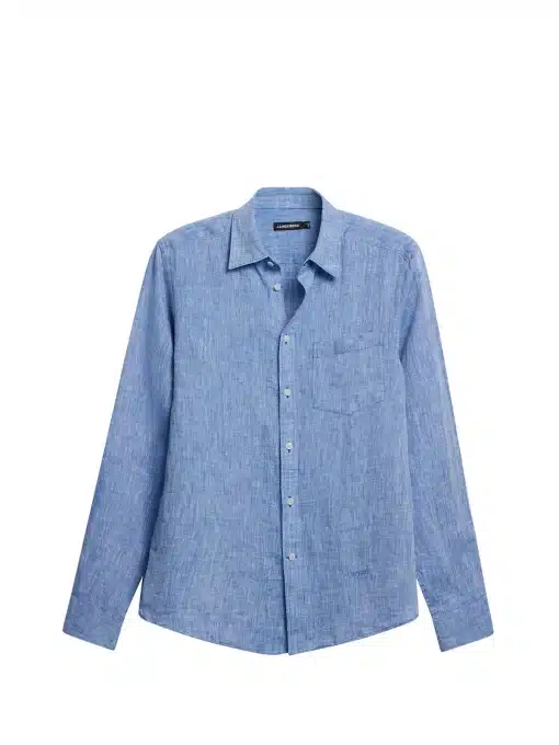 J.Lindeberg Linen Melange Slim Shirt Lapis Blue