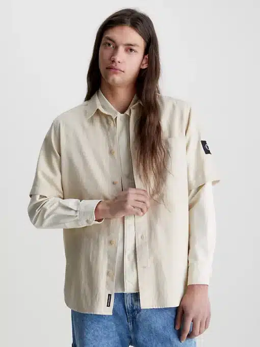 Calvin Klein Linen SS Shirt Classic Beige