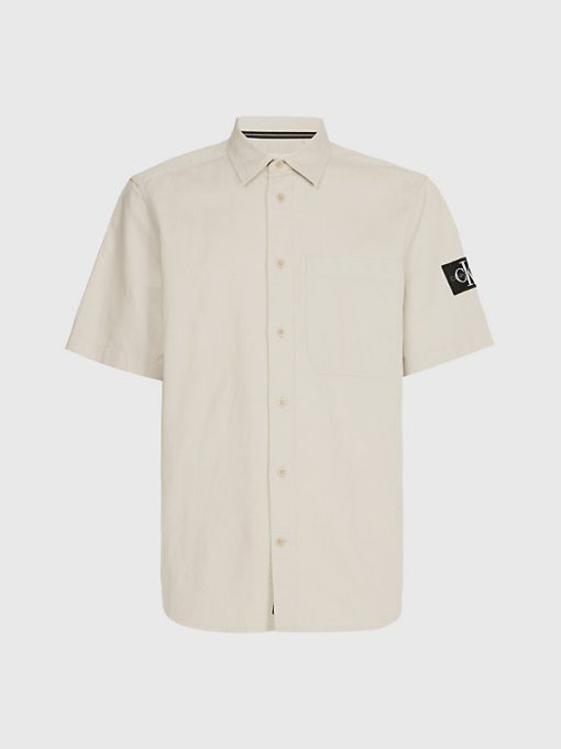 Calvin Klein Linen SS Shirt Classic Beige