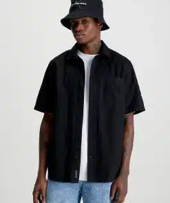 Calvin Klein Linen SS Shirt Black