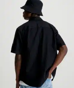 Calvin Klein Linen SS Shirt Black