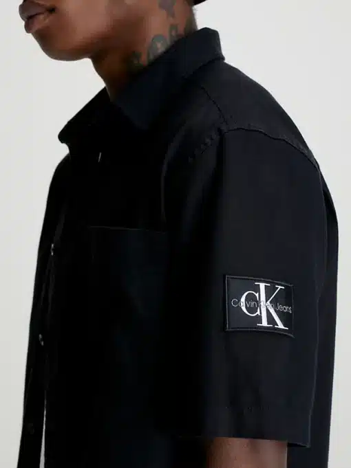 Calvin Klein Linen SS Shirt Black