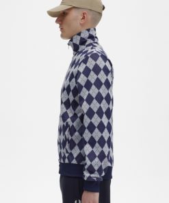 Fred Perry Argyle Track Jacket Ice Blue