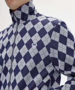 Fred Perry Argyle Track Jacket Ice Blue