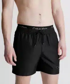 Calvin Klein Double Waistband Swim Shorts Black