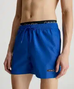 Calvin Klein Double Waistband Swim Shorts Mid Azure Blue