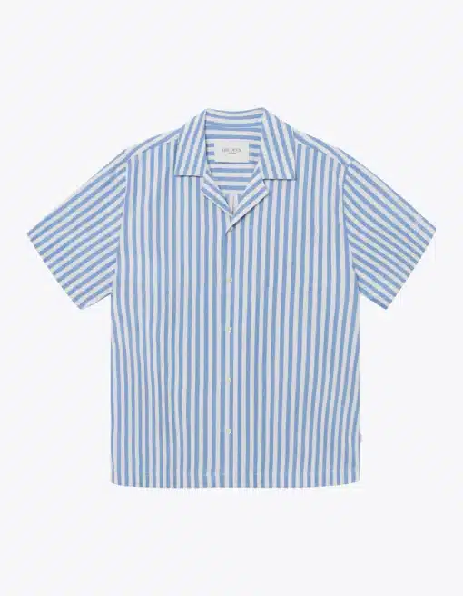 Les Deux Lawson Stripe SS Shirt Ivory/Palace Blue