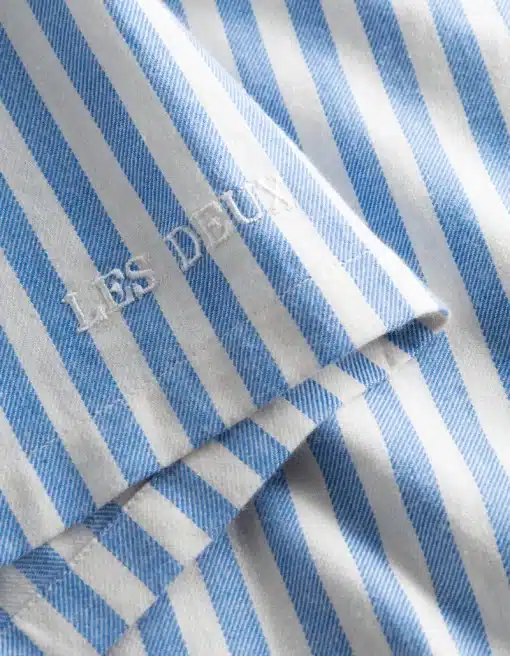 Les Deux Lawson Stripe SS Shirt Ivory/Palace Blue