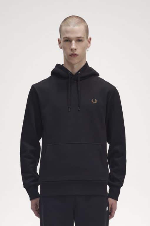 Fred Perry Graphic Large Laurel Hood Black