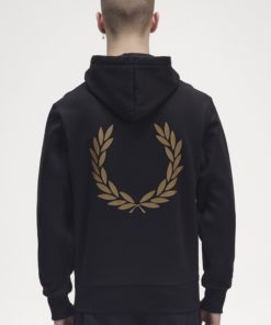Fred Perry Graphic Large Laurel Hood Black