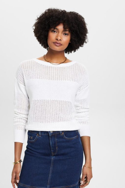 Esprit Pointelle Sweater White