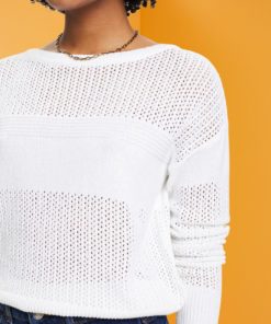 Esprit Pointelle Sweater White