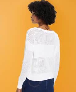 Esprit Pointelle Sweater White
