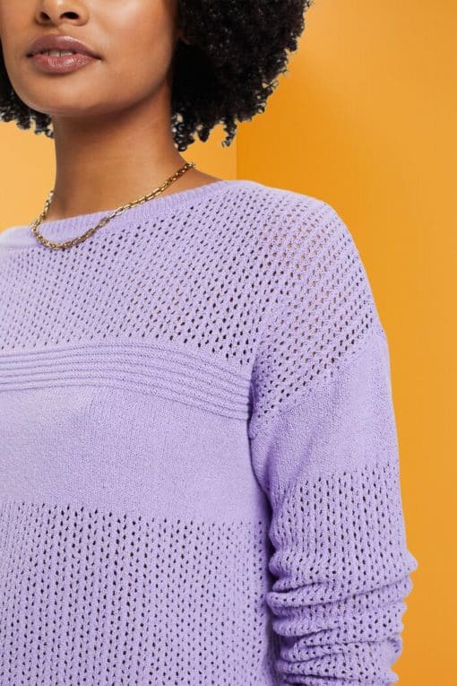 Esprit Pointelle Sweater Lavender