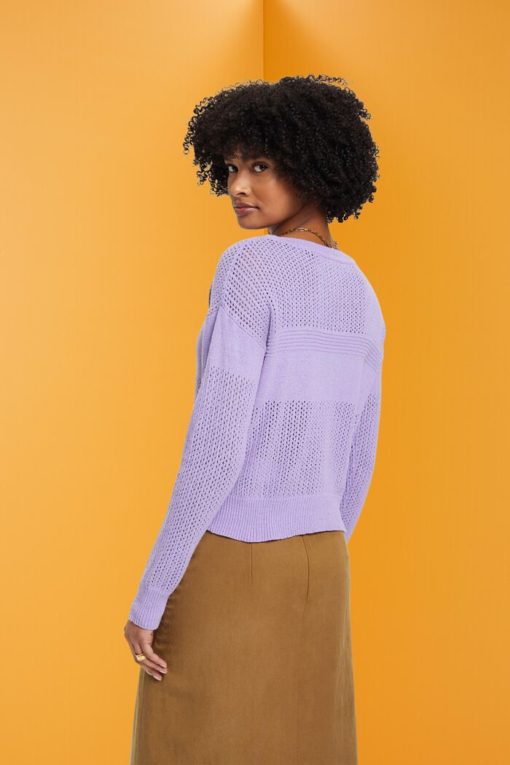Esprit Pointelle Sweater Lavender