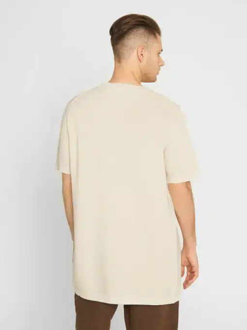 Knowledge Cotton Apparel Crew Neck Reverse Knit Tee Egret