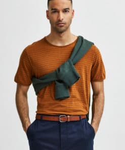 Selected Homme Henry Leather Belt Cognac
