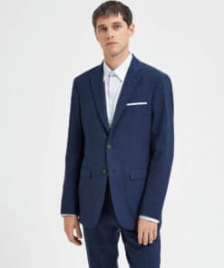 Selected Homme Slim Oasis Linen Blazer Dark Navy