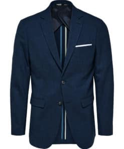 Selected Homme Slim Oasis Linen Blazer Dark Navy